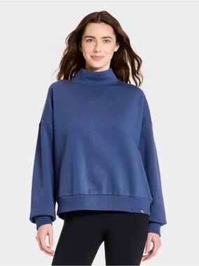 Amazon Women's Navy Mock Neck Pullover Sweater